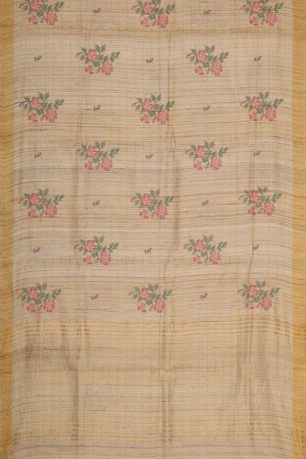 Image of Tussar Silk Cream Saree